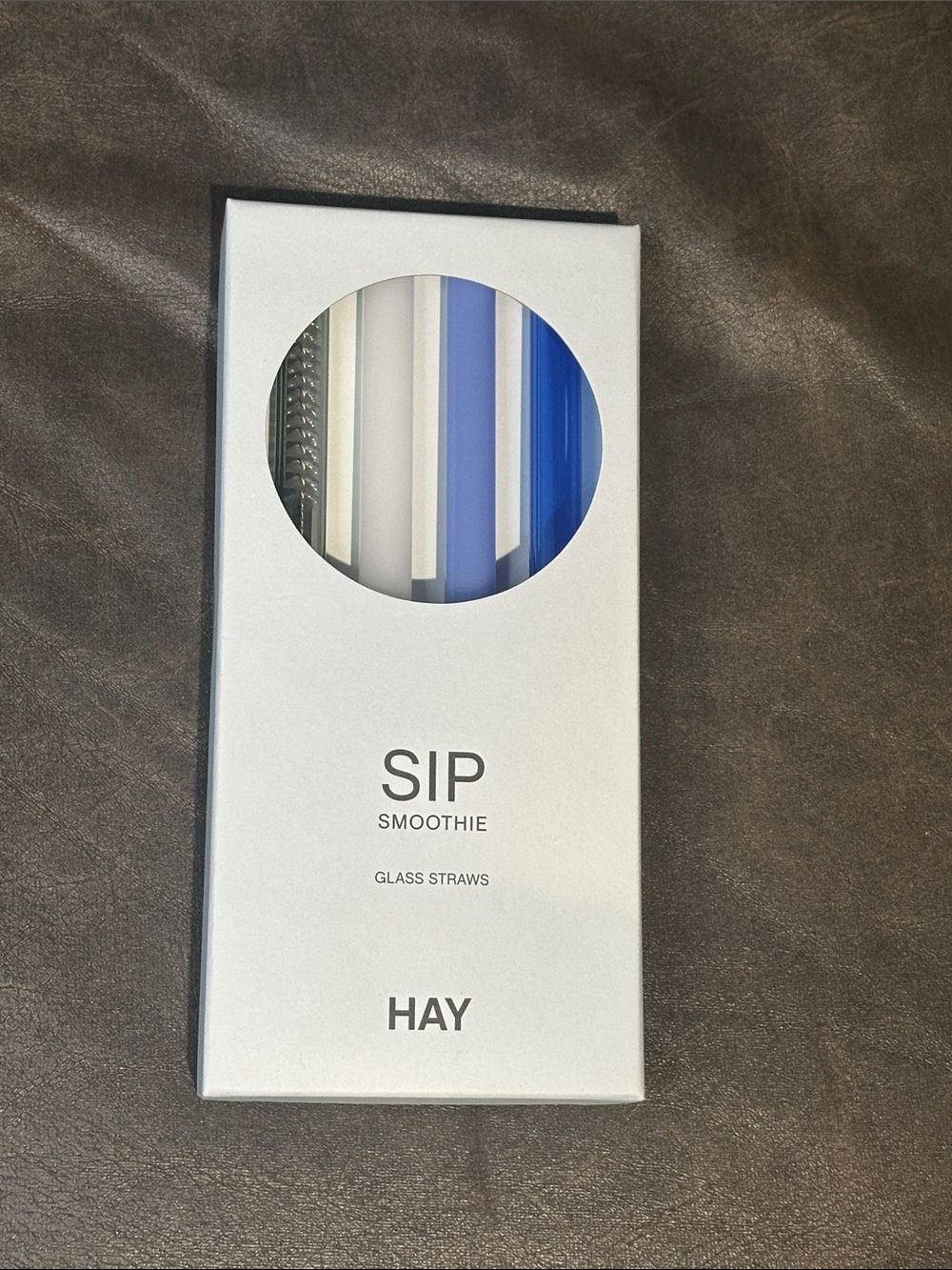 HAY SIP Smoothie Glass Straws - White & Blue Set